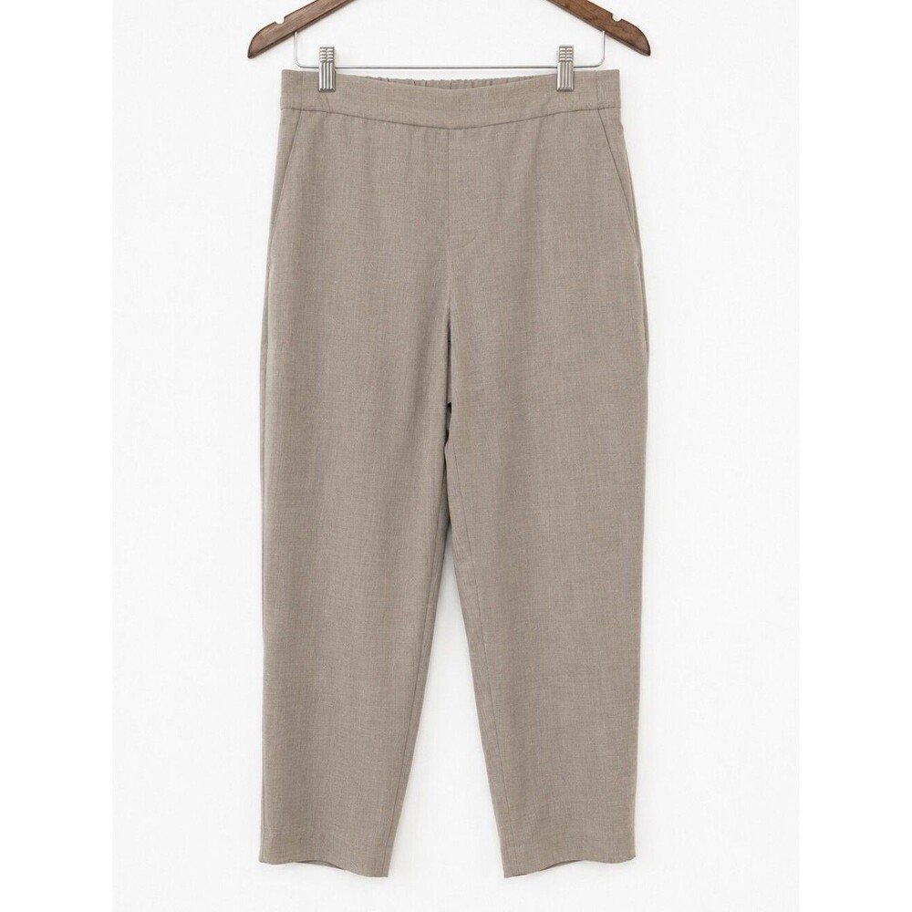 Aritzia Babaton Conan Cropped Pant 8 Sierra Biege Mirror Crepe Quiet Luxury Chic